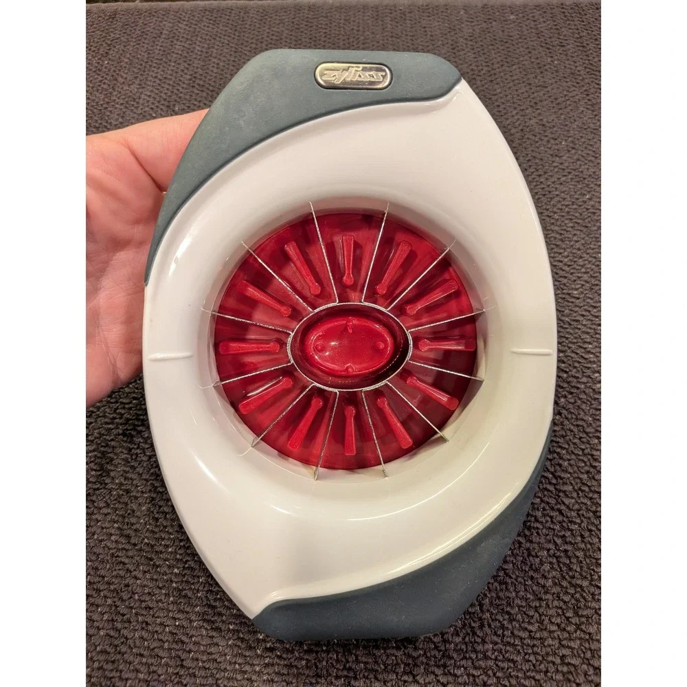 Zyliss Apple Corer and Wedger Tool Stainless Steel Blades White Red